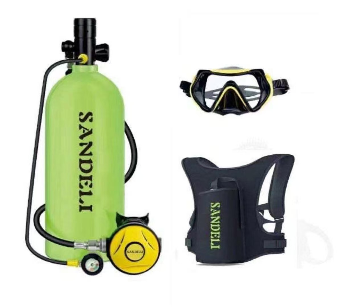 Aquatic Diving - Herstellergefertigter 4-Liter-Tauchflaschenregler mit Vollgesichtsmaske, für 40-50