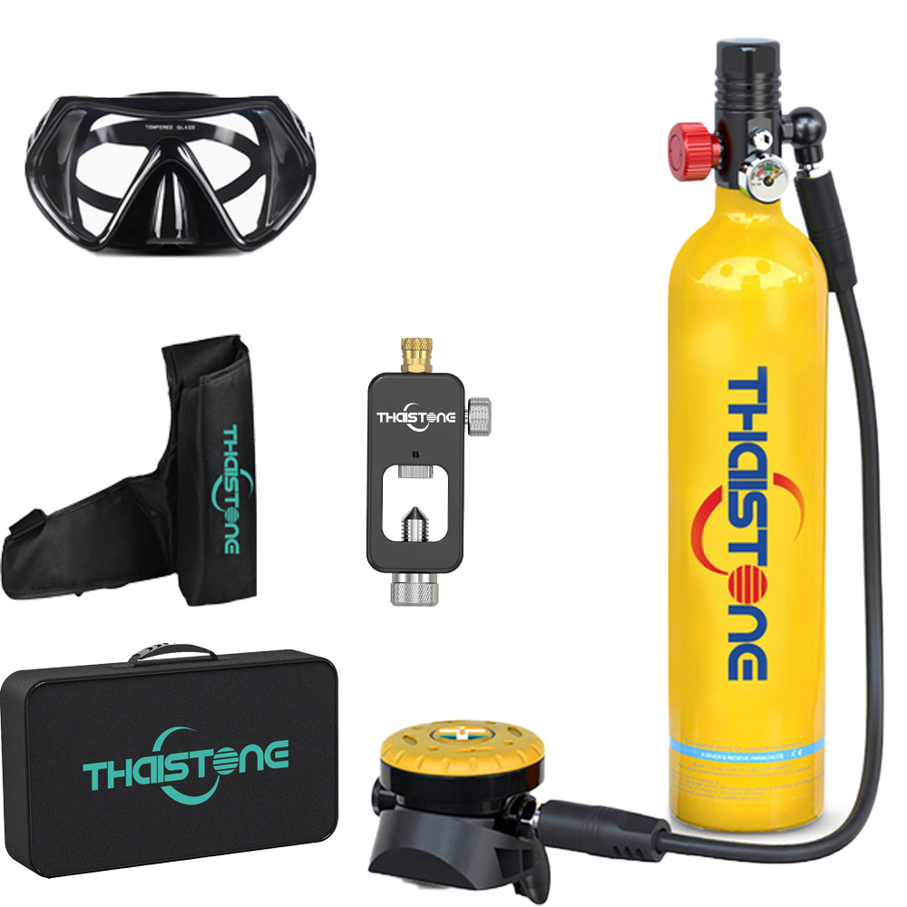 Aquatic Diving - THAISTONE-1L Tragbarer Tauchflaschen-Sauerstofftank Unterwasser-Sauerstoffzylinder Professionelle Tauchausrüstung