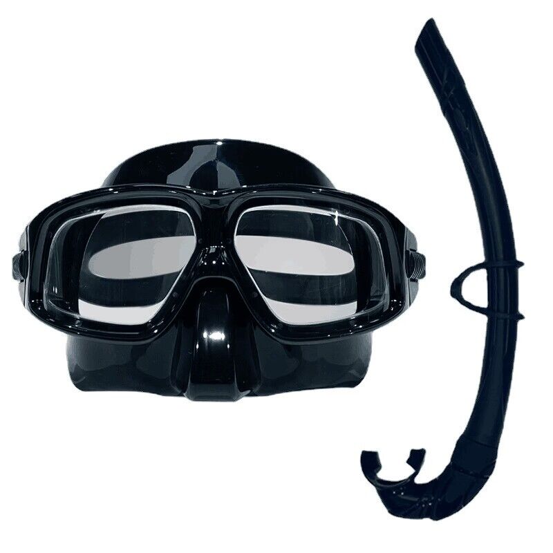 Freediving Mask Set - Tauchmaske Freitauch-Oberflächenspiegel Hochauflösende Antibeschlag-Linse Schnorchelmaske Ausrüstung