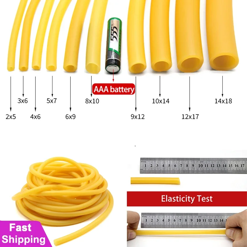 Speargun Rubber Band - 1 ~ 10 m Naturlatex-Gummischläuche ID