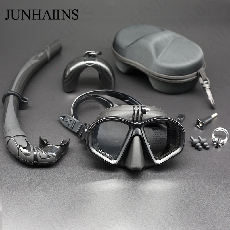 Freediving Mask Set - Nass-Tauchmaske mit Geringem Volumen, Gehärtetes Glas,