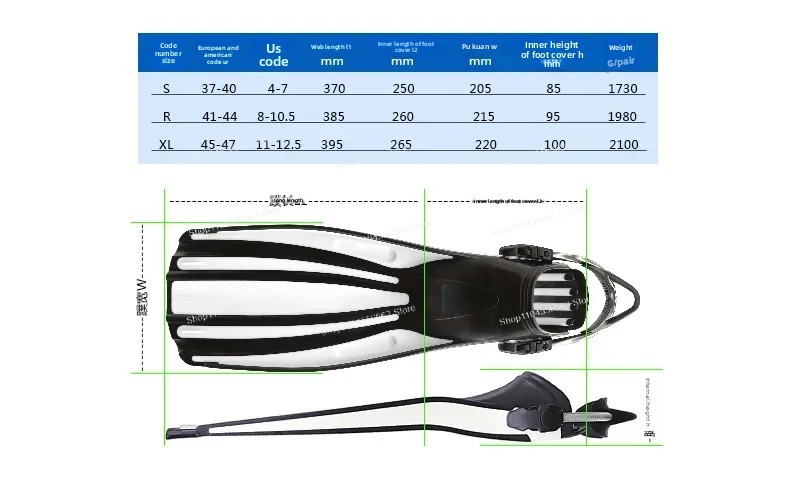 Verstellbare Schwimmflossen mi – Fin Diving Blade Bewertung und Preis