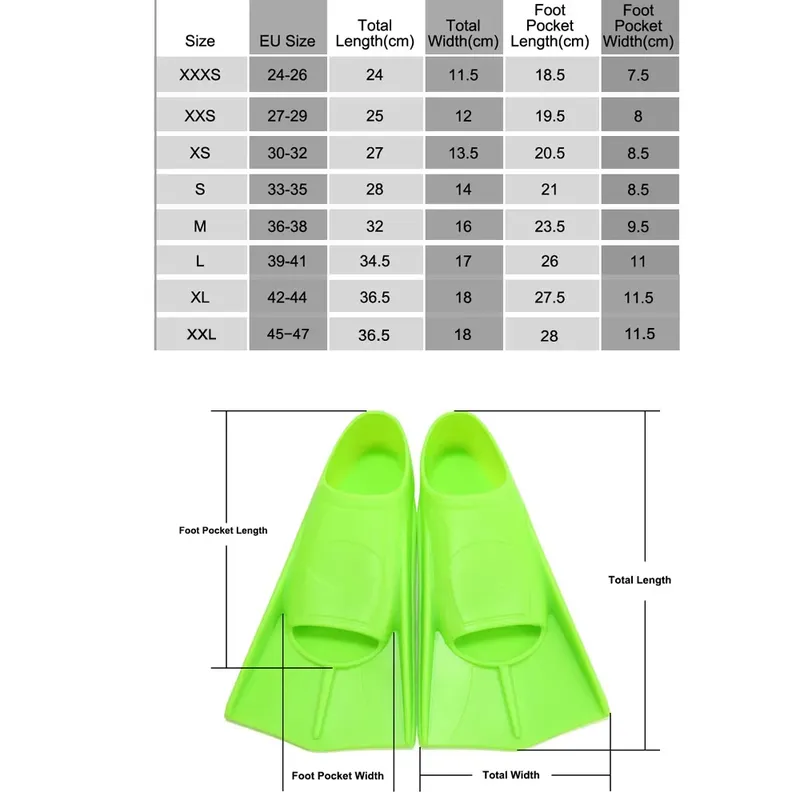 Professionelle Kurzblatt-Silik – Fin Diving Blade Bewertung und Preis